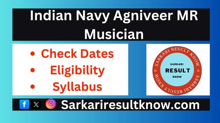 Indian Navy Agniveer MR Musician Online Form 2025
