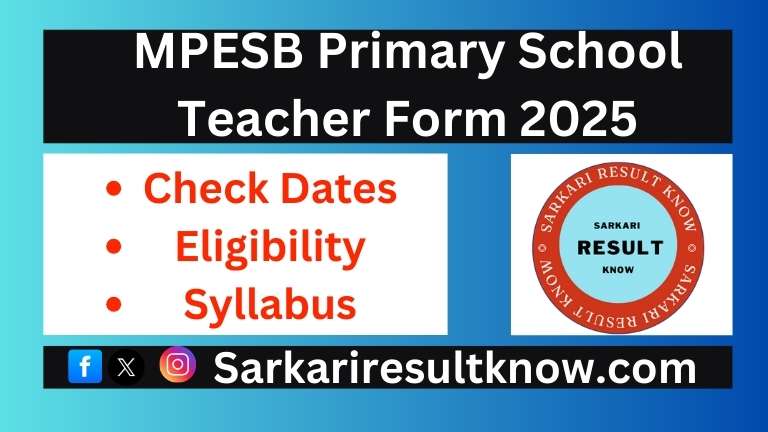 MPESB Primary School Teacher